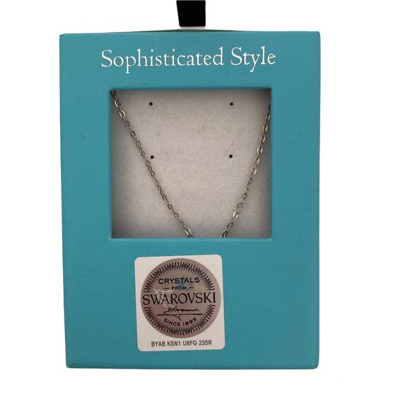 Sophisticated Style Swarovski Heart Necklace Purple Pendant Crystal Rope 18" - Picture 9 of 9